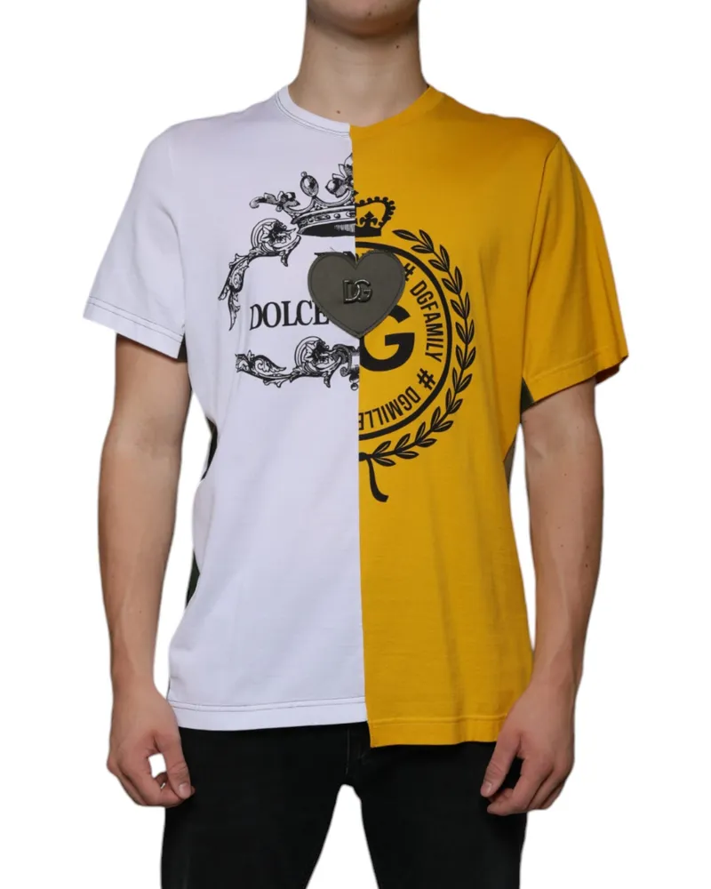 Dolce & Gabbana Logo-Print Colorblock T-Shirt — White White