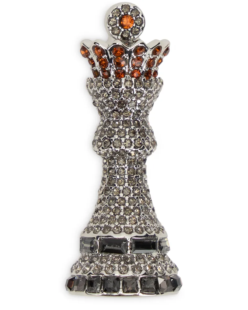 Max Mara Women's Token-Shaped Pin Silver Metal Brooches & Pins Silver