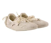 Crackled Calfskin Sneaker — Ivory
