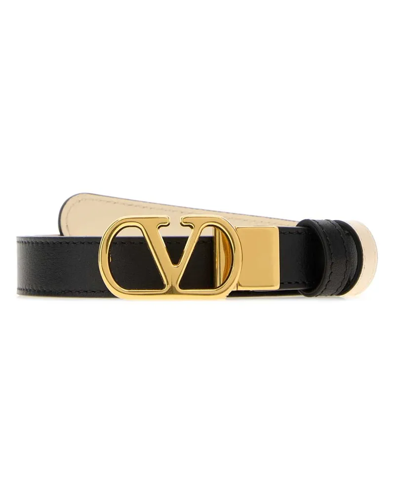 Valentino Garavani Women's Reversibile Belt Black Leather Black