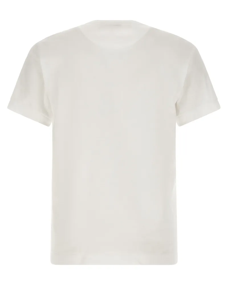 Comme des Garçons Heart Logo-Embroidered T-Shirt — Cream Cream
