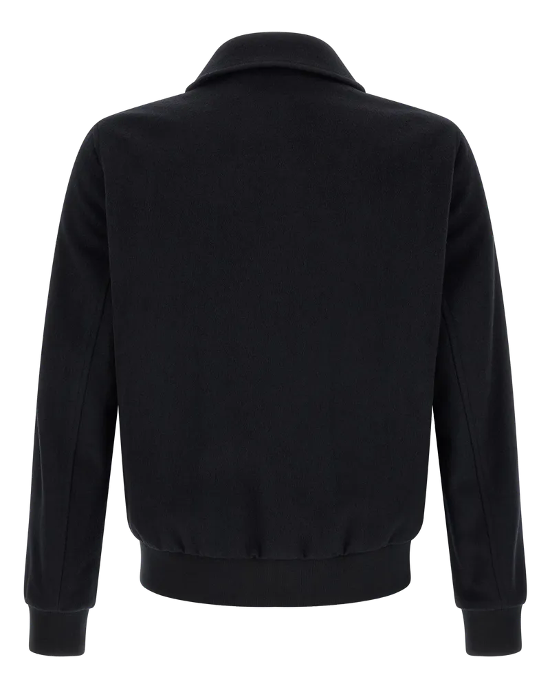 Pal Zileri Men's Black Wool Bomber Clothing Black