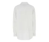 Pleated Poplin Tunic Shirt — White