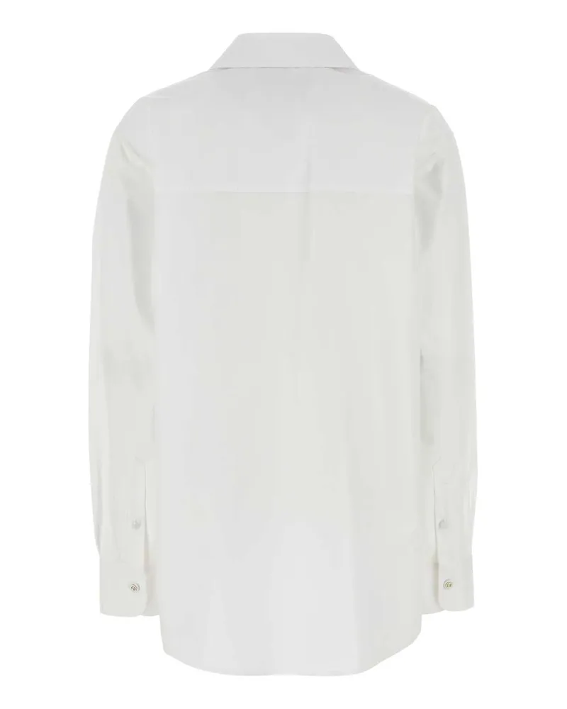 Gucci Women's White Poplin Oversize Shirt Exterior: Cotton Maglie White