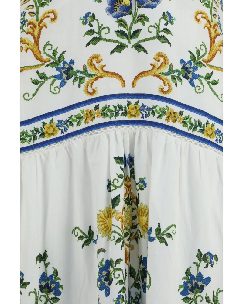 FARM Rio Women's Midi Dress Emily Linen White White