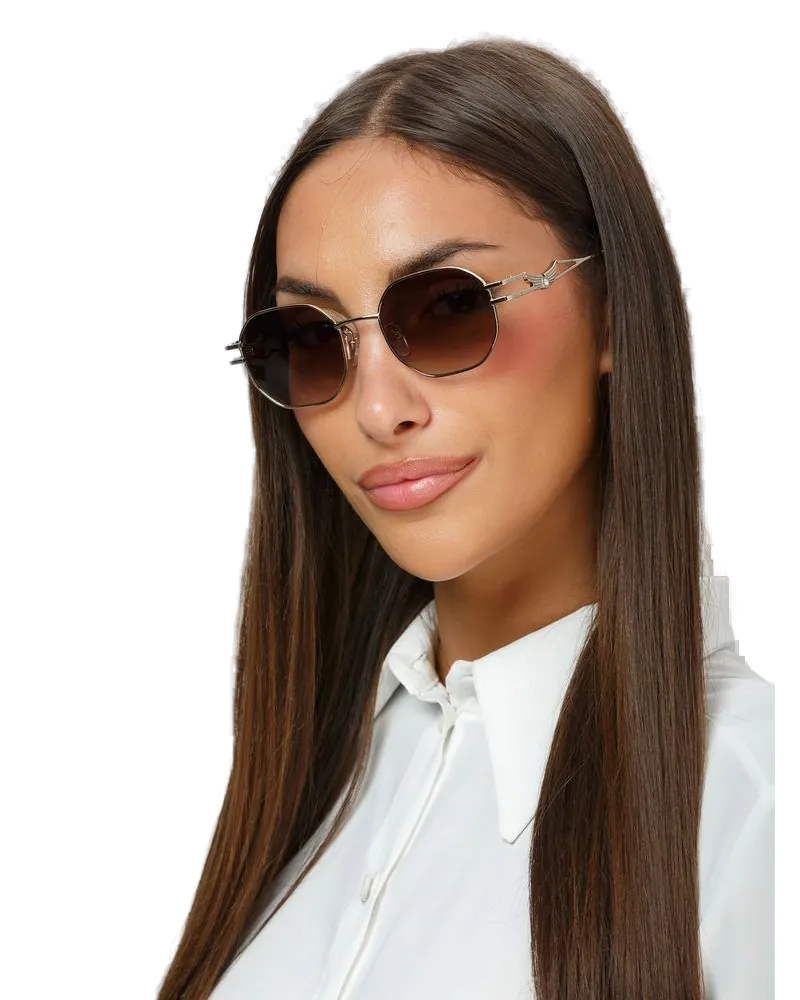 Zadig & Voltaire Women's Sunglasses Shiny Light Gold Metal Eyewear Gold