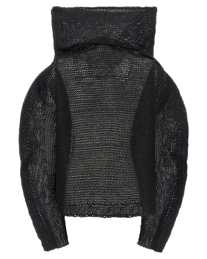 Issey Miyake Women's Black Wool Sweatshirt Clothing Black