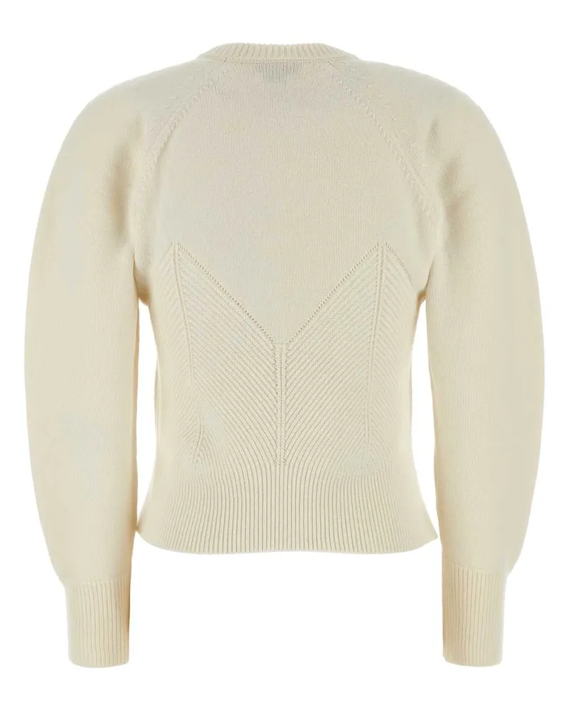 Alexander McQueen Women Ivory Wool Blend Sweater Exterior: Cashmere Maglieria White