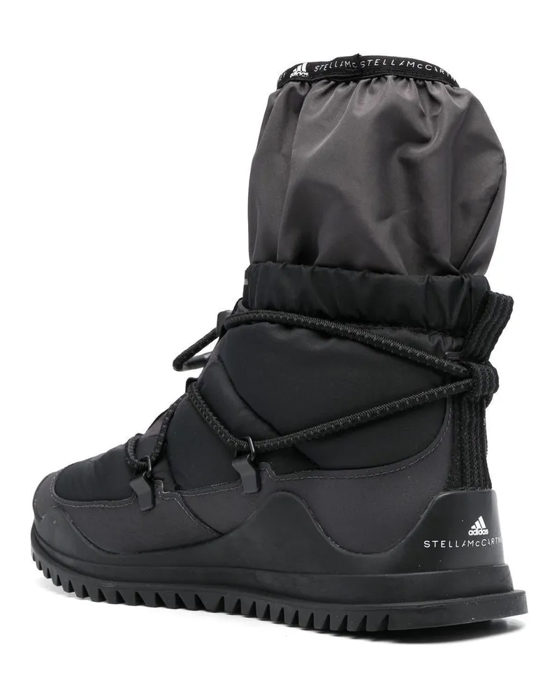 adidas Logo-Tape Lace-Up Boot — Black Black