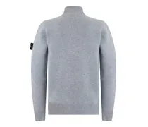 Virgin Wool High-Neck Sweater — Gray