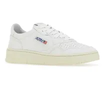 Women's White Leather Medalist Sneakers Gg04 Goat