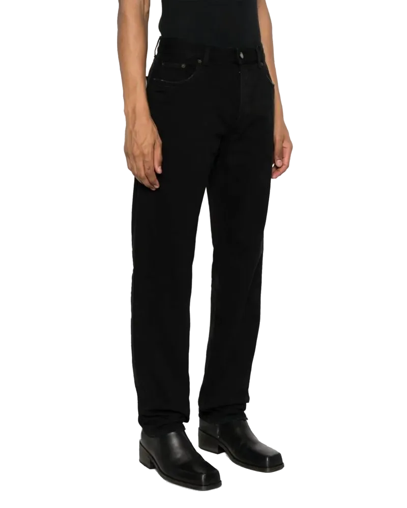 Saint Laurent Men's Black Cotton Straight-Leg Jeans Clothing Black