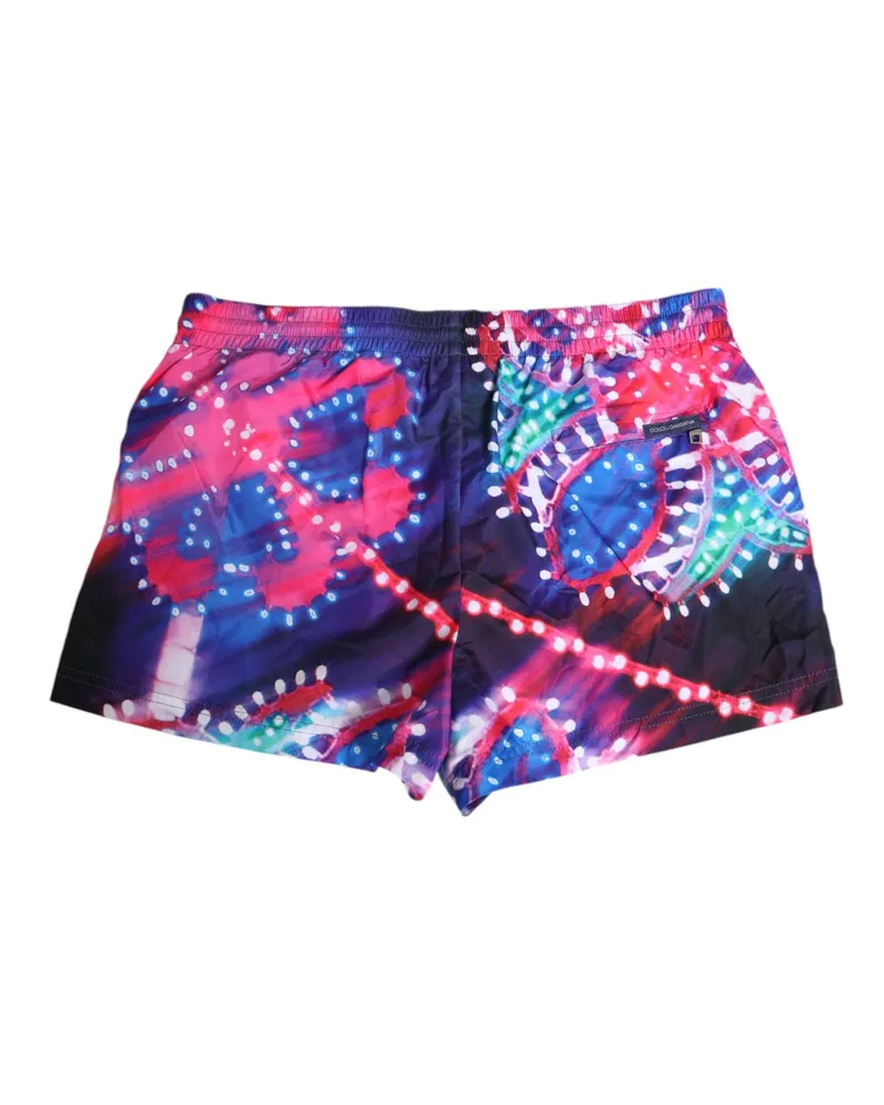 Dolce & Gabbana Men Multicolor Neon Print Polyester Shorts Swimwear Multicolor