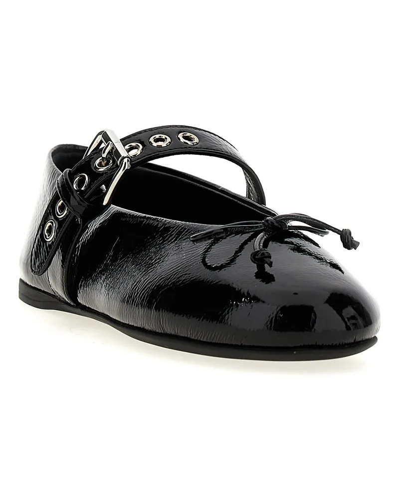 Miu Miu Women's Black Calfskin Ballet Flats Black