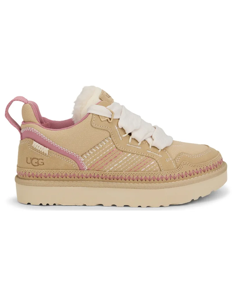 UGG Women's Sneakers Lowmel Leather Sand Castle Trainers Beige