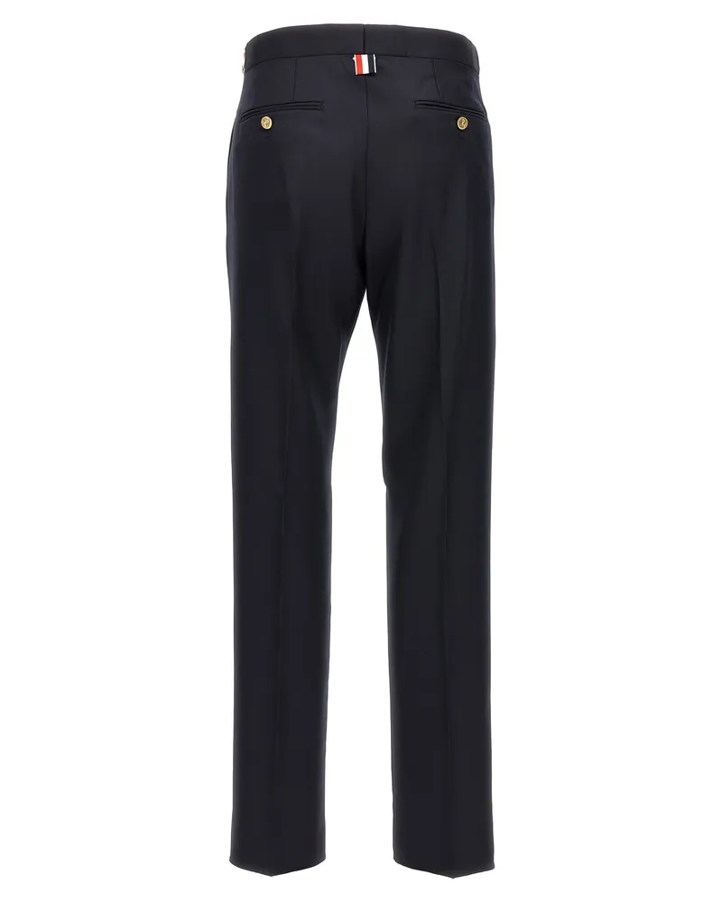 Thom Browne Men's Blue Wool Casual Pants Blue