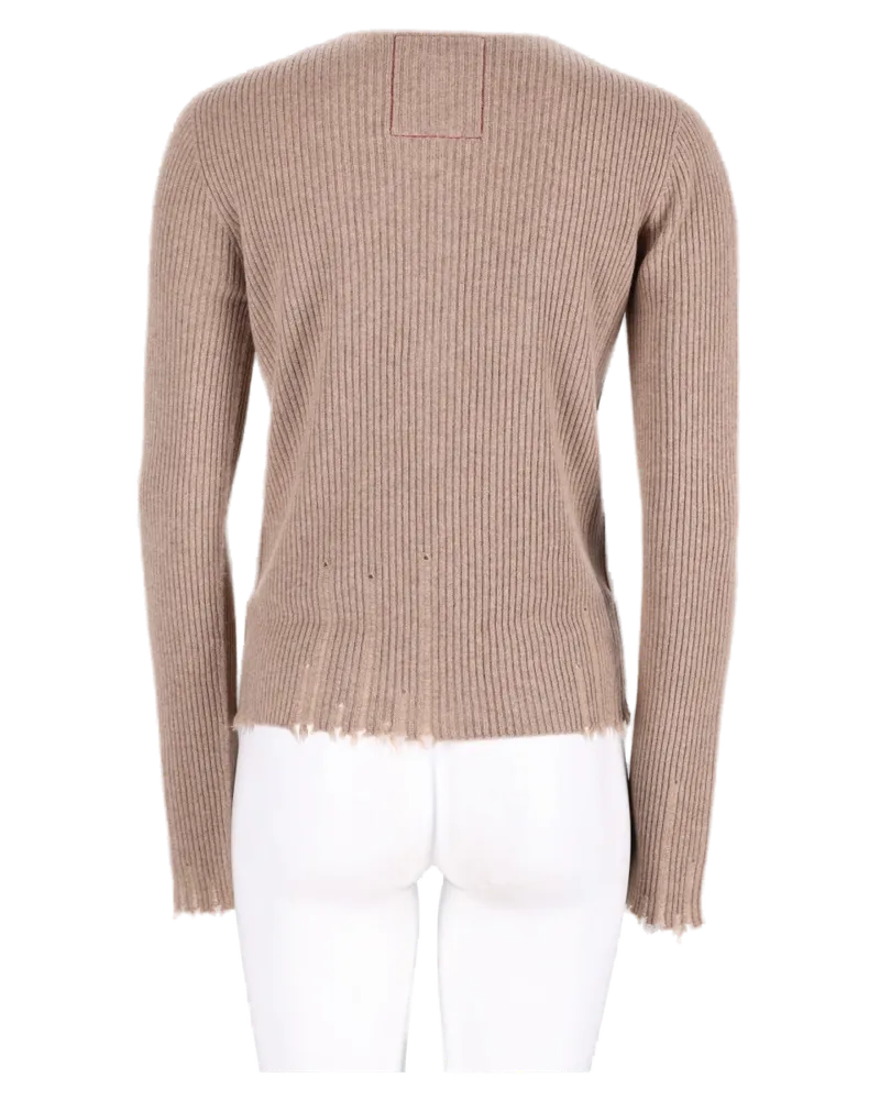Uma Wang Cashmere Henley Sweater — Beige Beige
