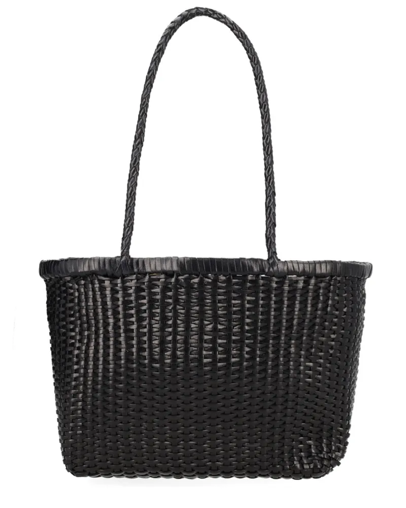 Dragon Diffusion Women's Shoulder Bag B Weave Black Leather Black