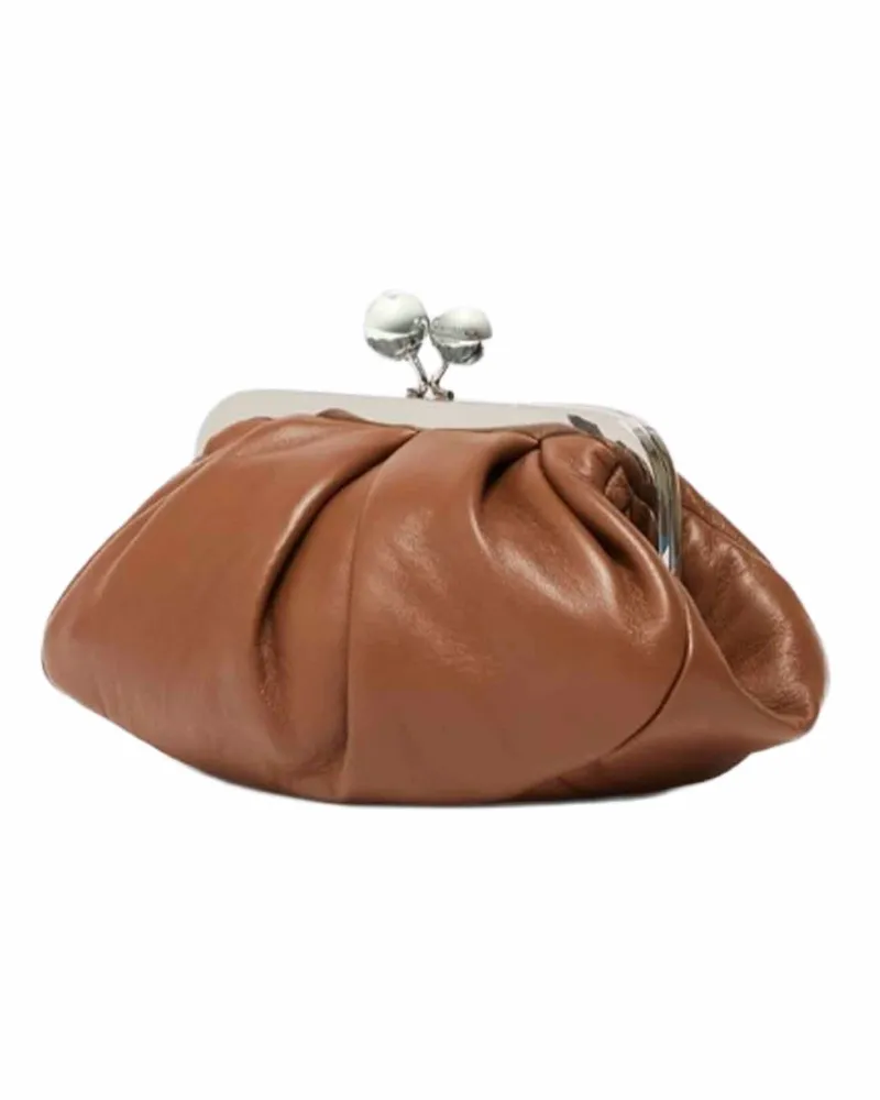 Max Mara Women's Clutch Bag Prati Tan Leather Brown Handbags Hand Brown