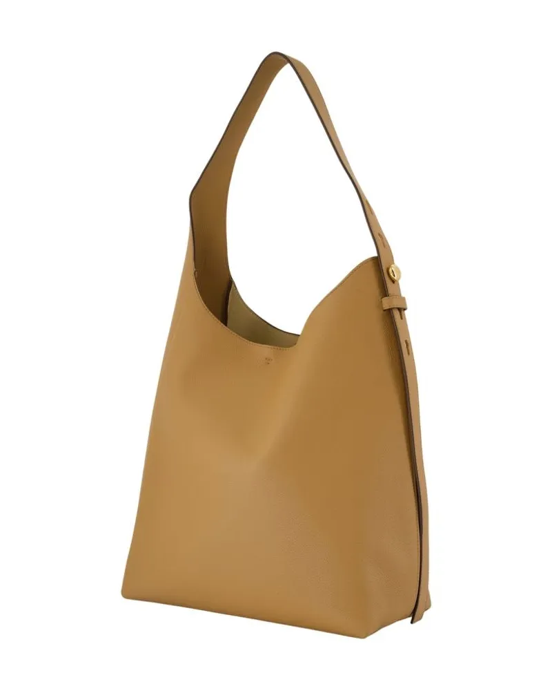 Tory Burch Women's Romy Shoulder Bag -  Leather Brown Beige Cowhide Shoulder-Hobo-Bags Beige