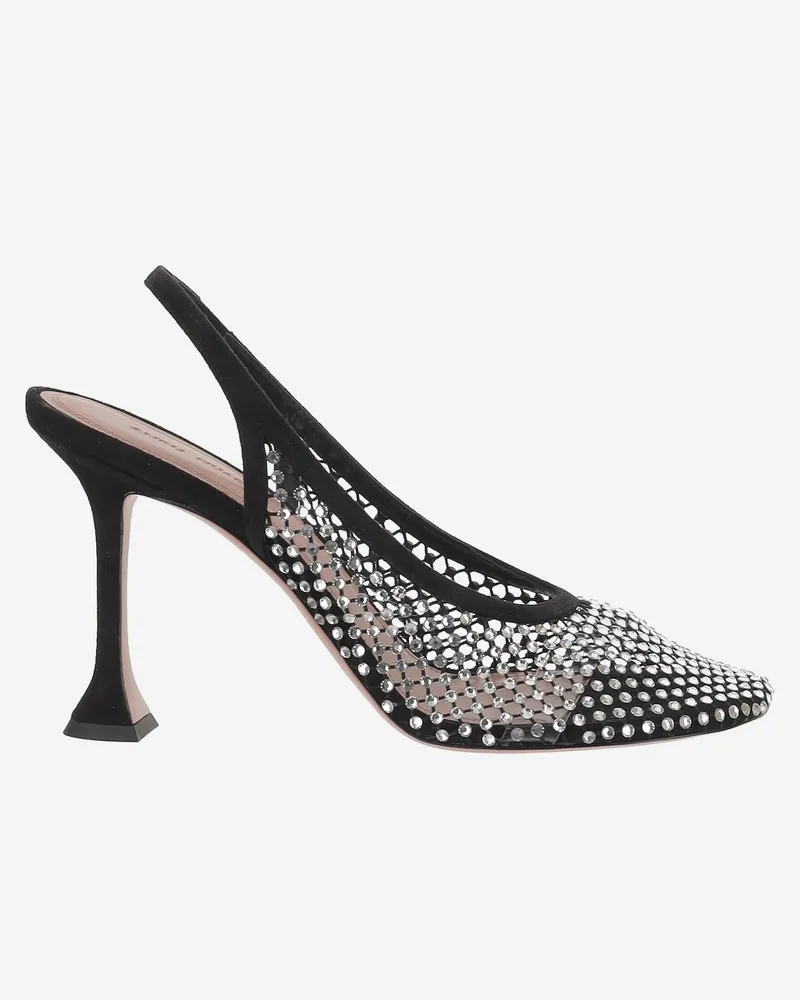Amina Muaddi Women's Pumps Dolly Crystal Black Suede Black