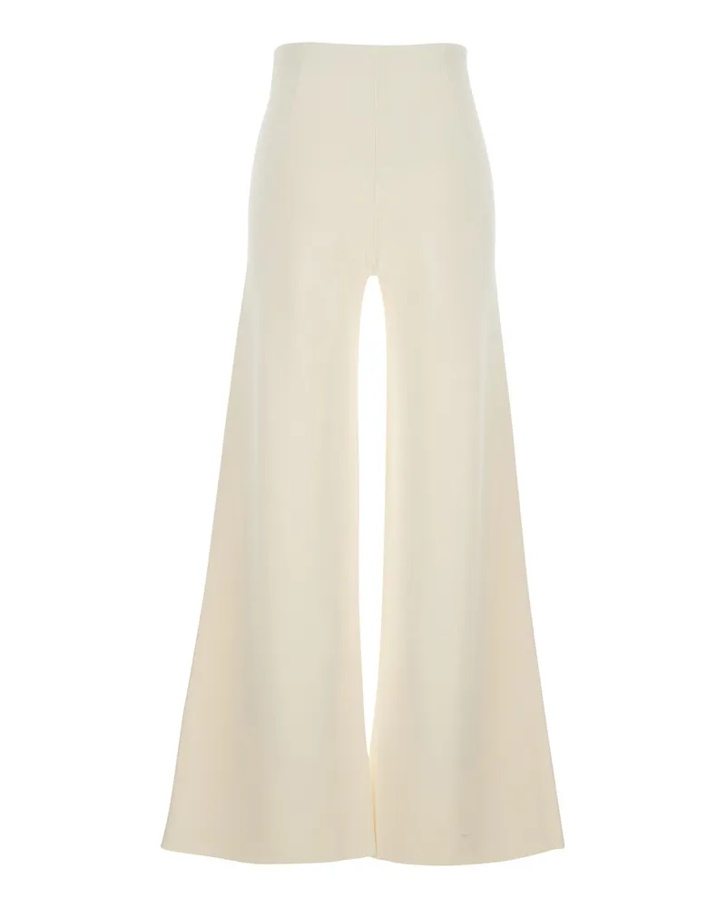 Max Mara Wide-Leg Viscose Trousers — White White