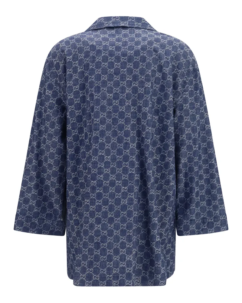 Gucci GG Jacquard Cotton Jacket — Blue Blue
