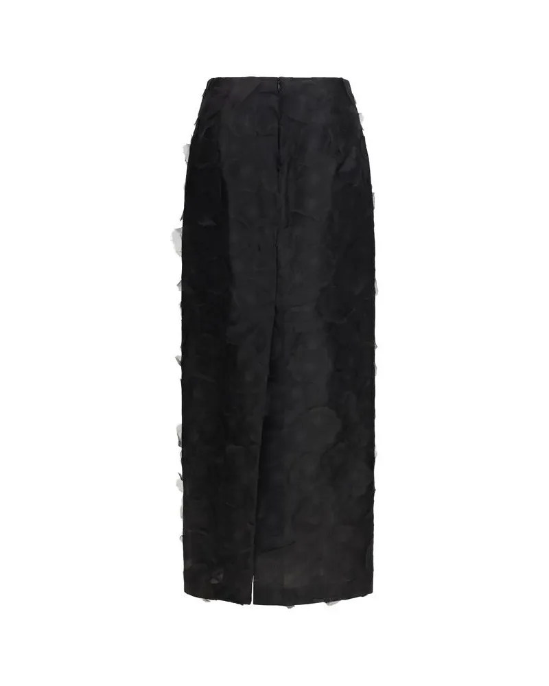 Max Mara Women's Black Silk Long Skirt Black
