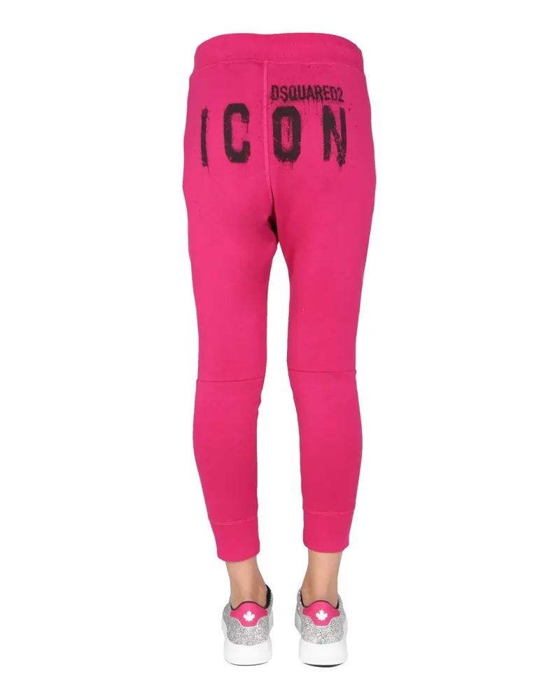 Dsquared2 Icon Cotton Joggers — Pink Pink