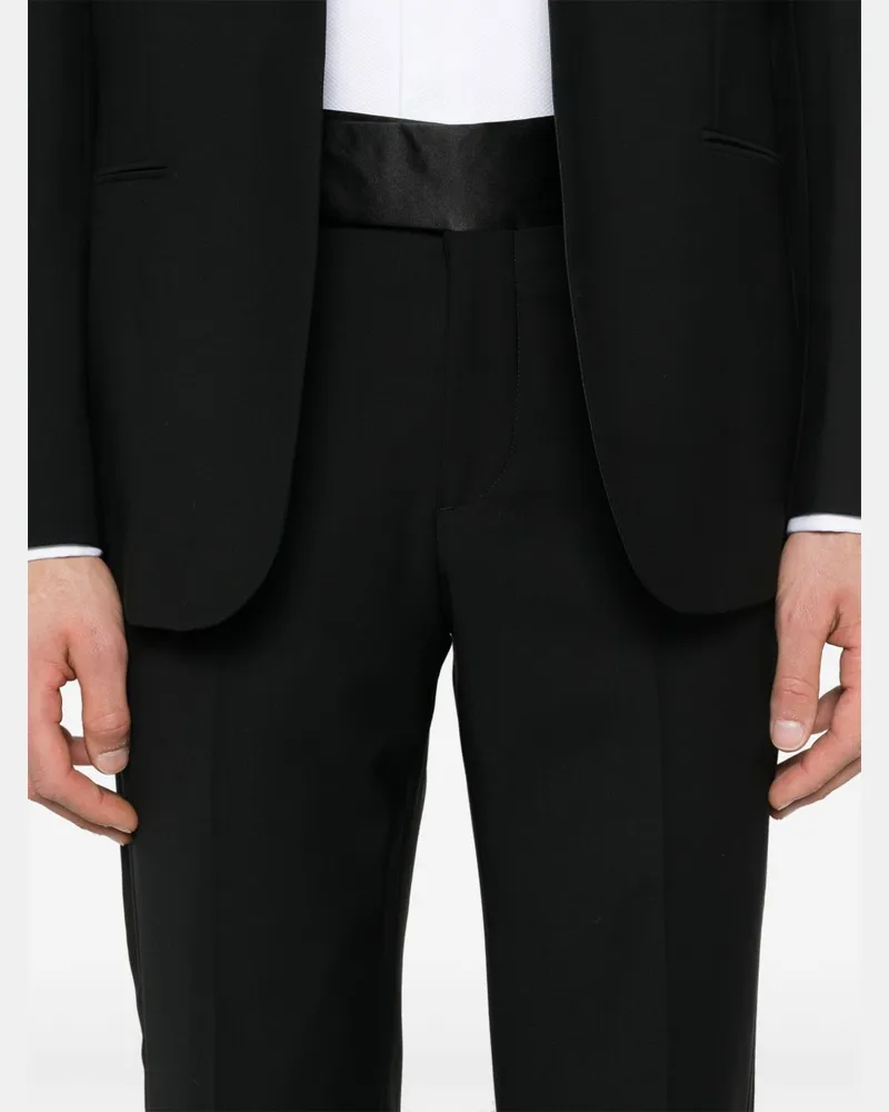 Giorgio Armani Virgin Wool Textured Tuxedo — Black Black