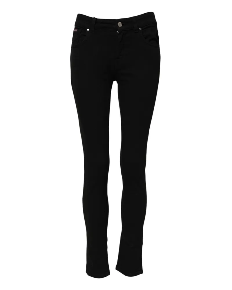 Dolce & Gabbana Women's Black Skinny Cotton Mid Waisted Denim Jeans Elastane Clothing Black