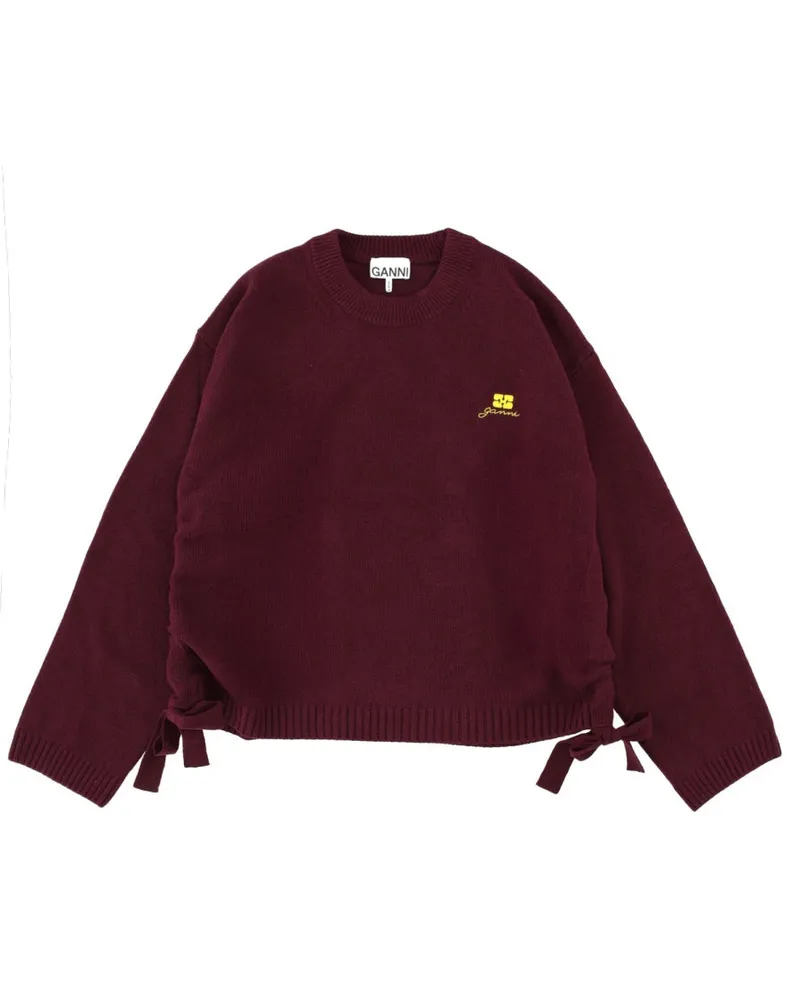 Ganni Wool Blend Oversized Sweater — Bordeaux Bordeaux