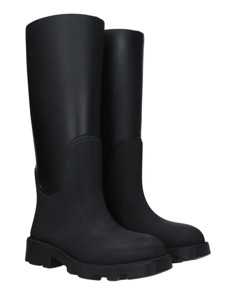 Burberry Women's Black Cotton Rain Boots Black