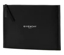 Men's Black Leather Large Antigona Stamped Clutch