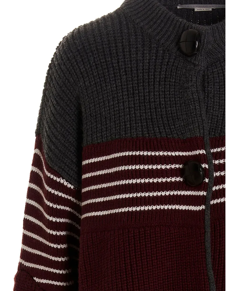 Stella McCartney Striped Virgin Wool Coat — Black Black