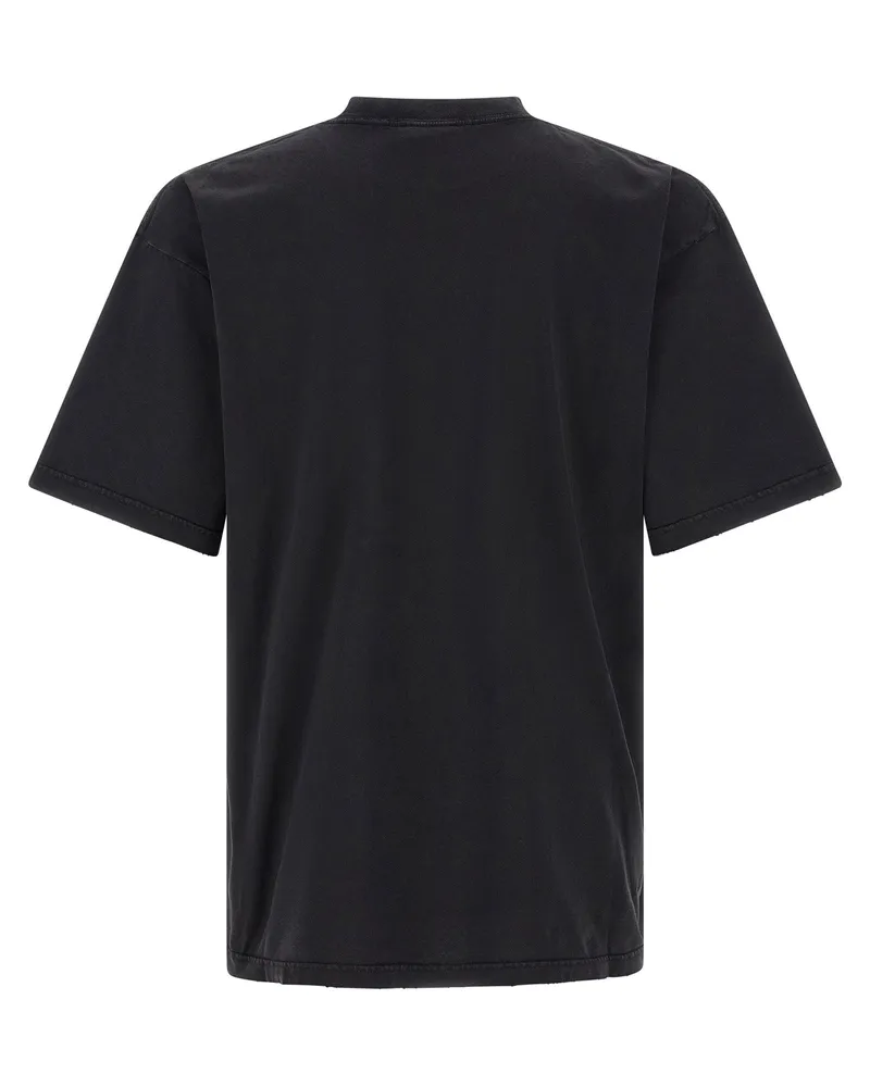 Balenciaga Graphic-Print Vintage Wash T-shirt — Black Black