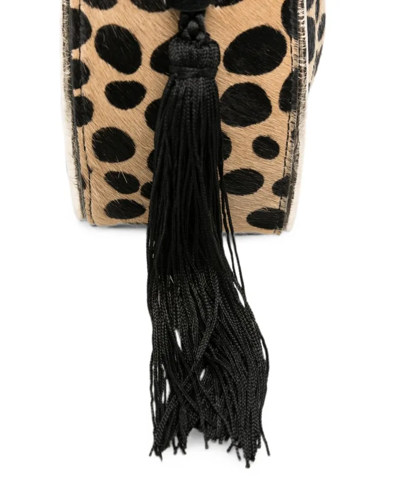 forte_forte Leopard-Print Calf Hair Bucket Bag — Beige Beige