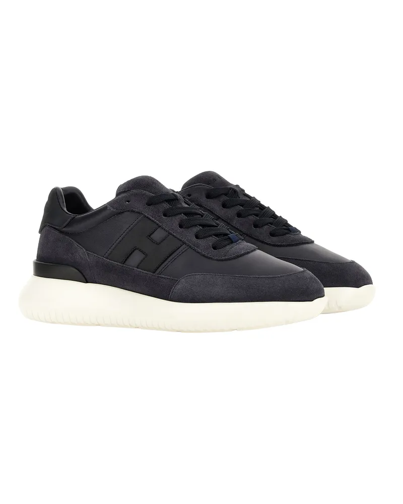 Hogan Suede and Nappa Leather Sneaker — Navy 