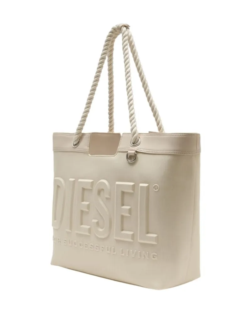 Diesel Women's 3d Shopper Bag -  Cotton White Totes-Shopping-Bags White