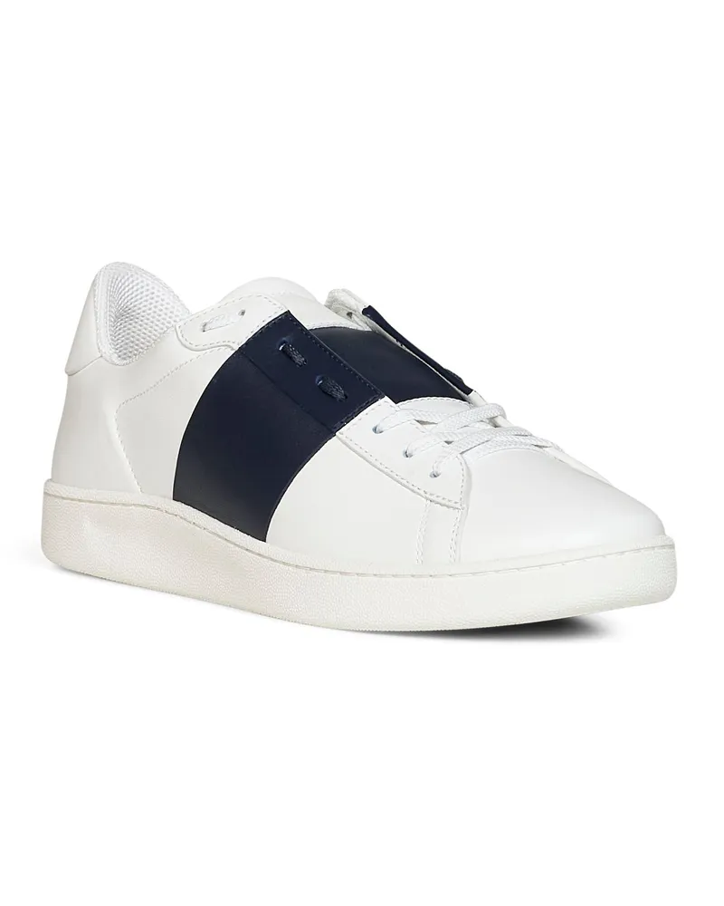 Valentino Garavani Men's Sneakers Open Royco White-Navy Nappa Multicolour Polyamide Trainers White