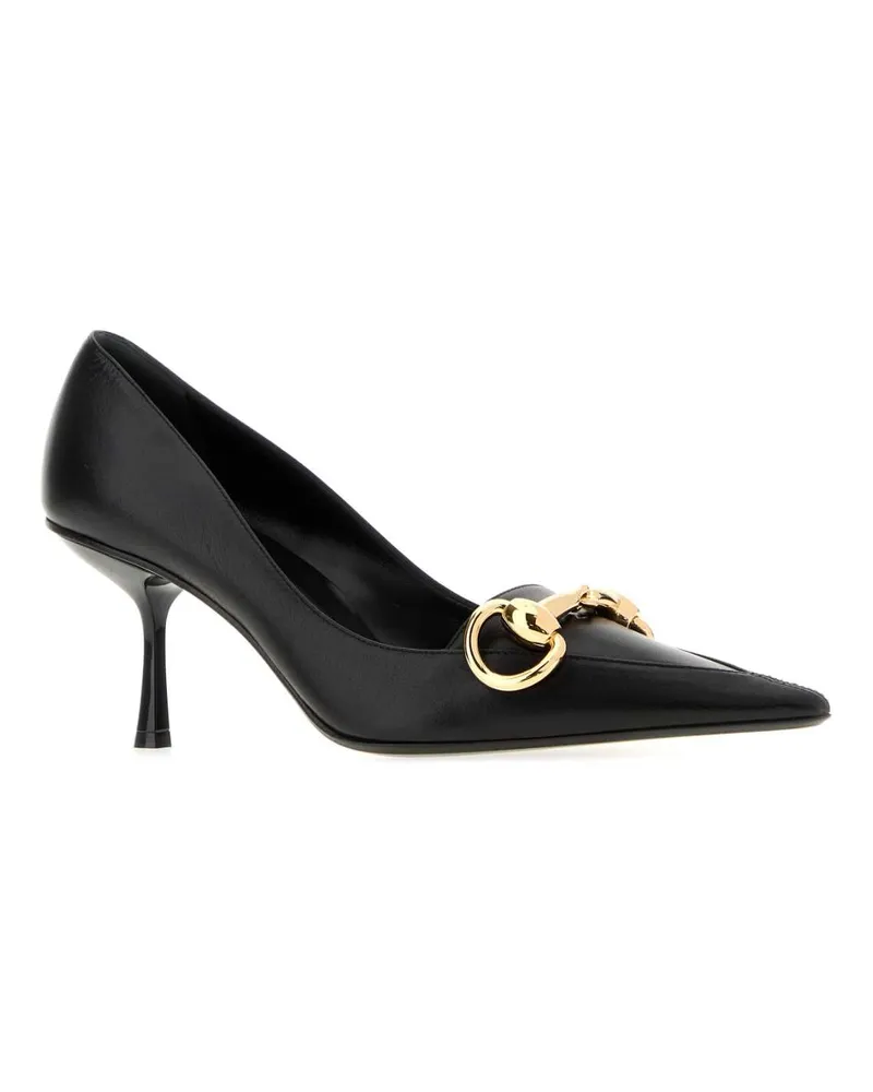 Gucci Women's Black Leather Boulevard Pumps Scarpe Con Tacco High Heel Shoes Black