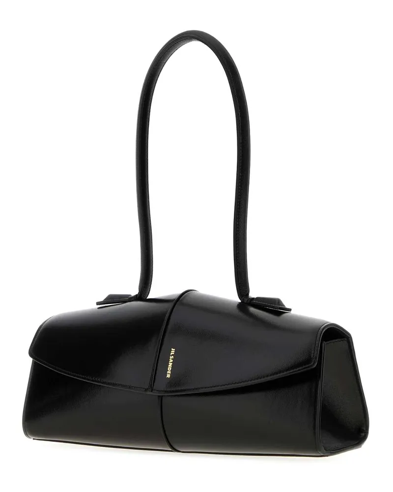 Jil Sander Linea Leather Shoulder Bag — Black Black