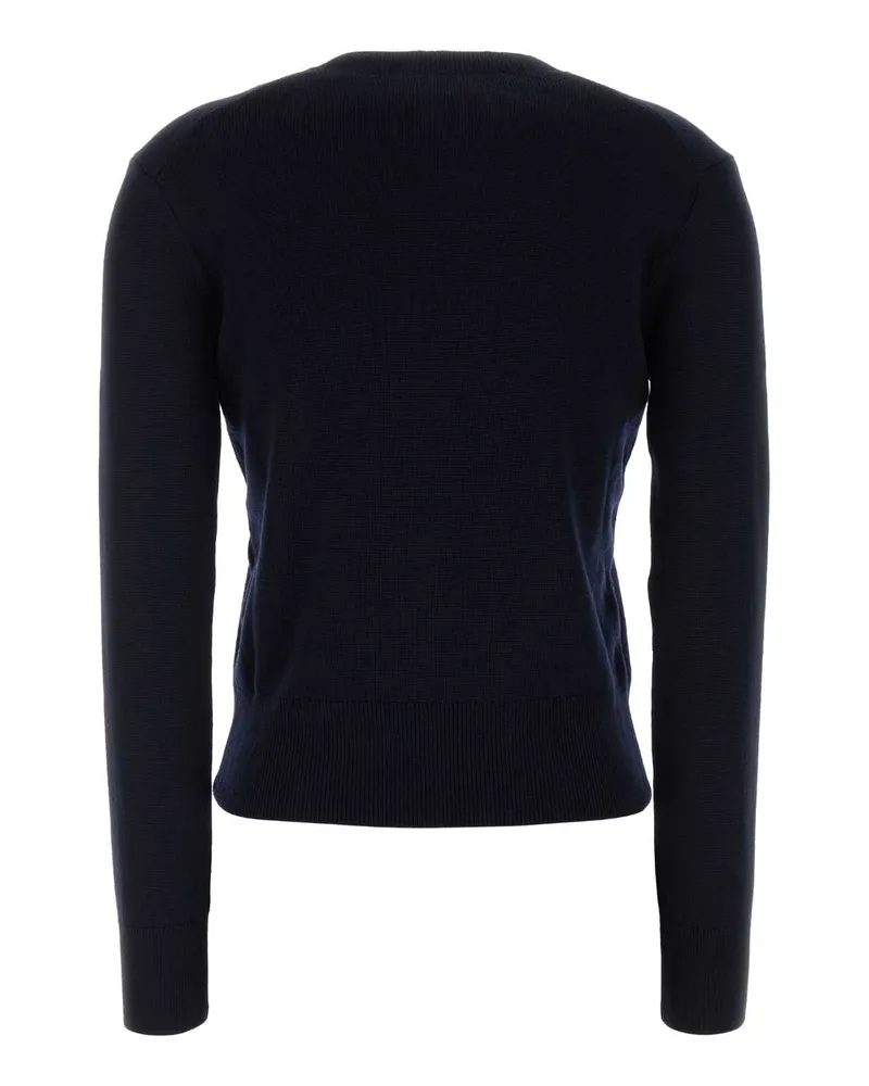 AMI Paris Women's Midnight Blue Wool Sweater Navyred Exterior: Merino Maglieria Navy