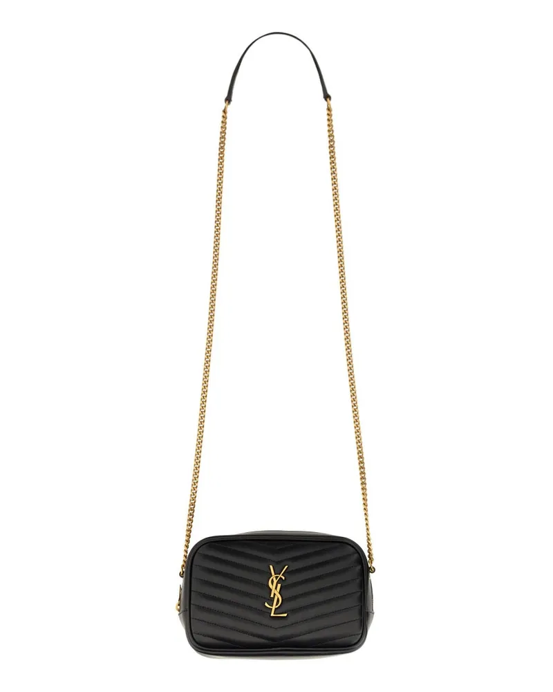 Saint Laurent Women's Mini Lou Bag Black Calf Leather Shoulder Black