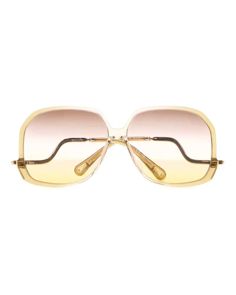 Chloé Oversized Acetate Sunglasses — Yellow Yellow