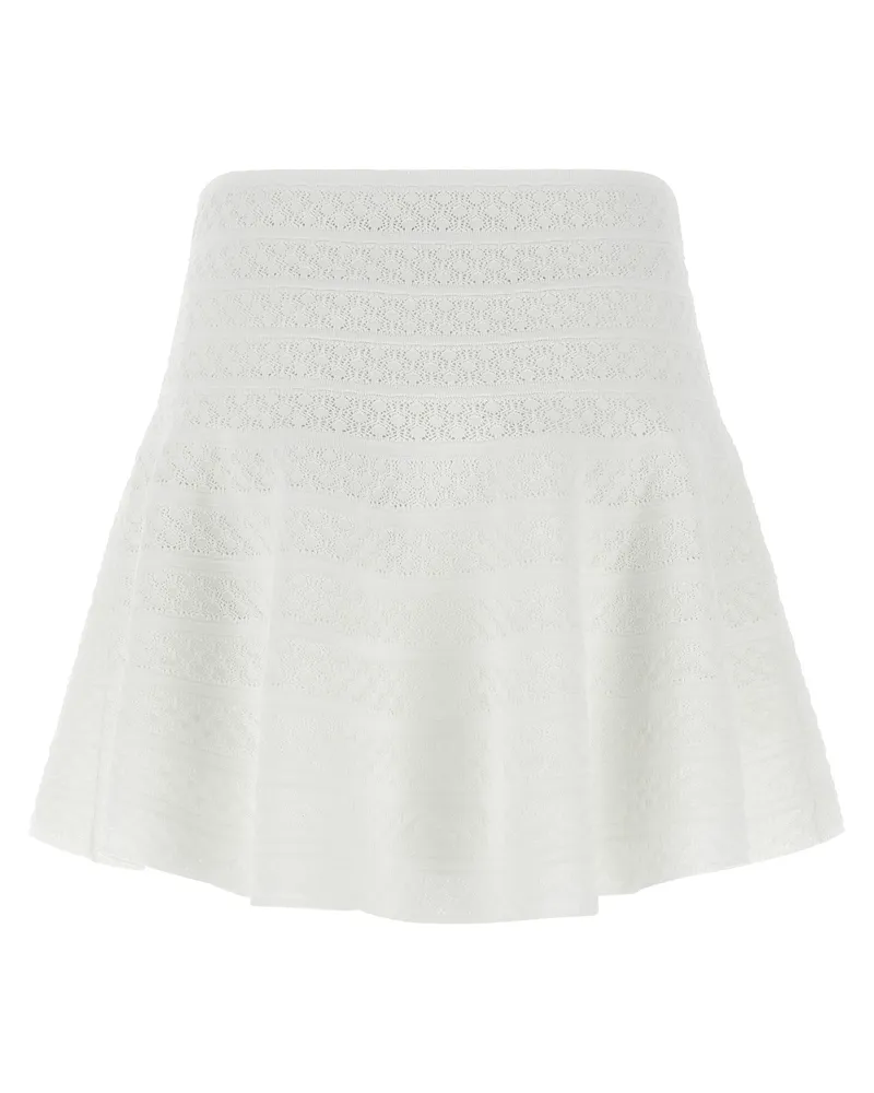 Self-Portrait Women White Viscose Long Skirt White