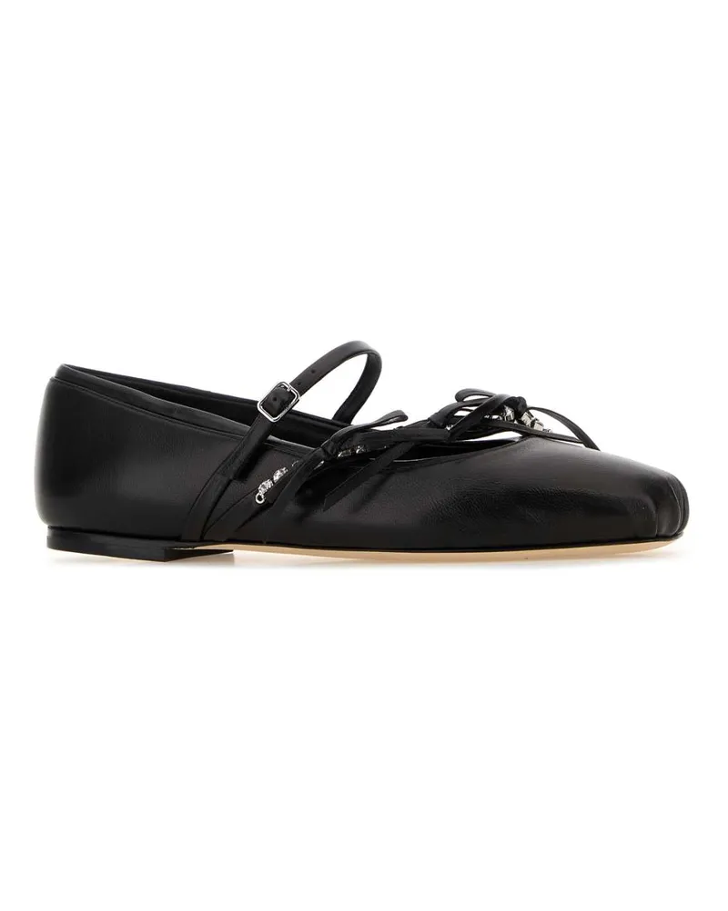 Jimmy Choo Women's Black Nappa Leather Loli Ballerinas Blackblack Ballerine Flat Shoes Black