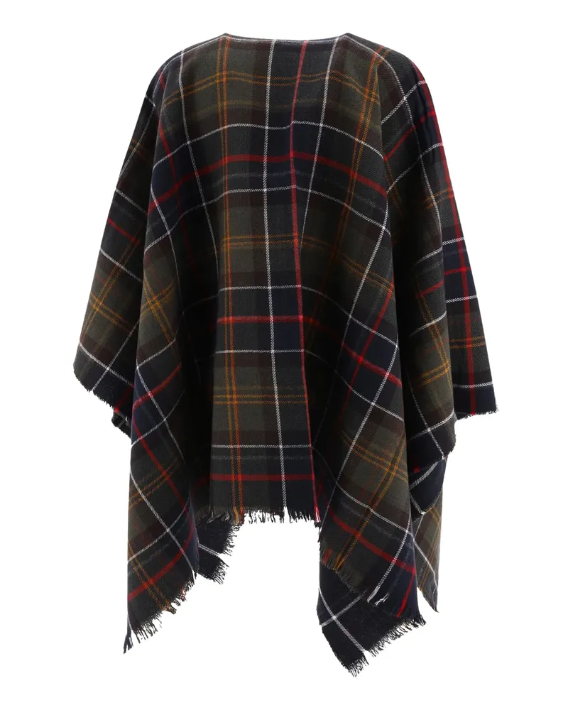 Barbour Women's Cape Montieth Serape Tartan Multicolour Polyester Capes Jacket Black