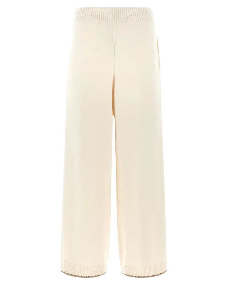 Brunello Cucinelli Pure Cashmere Trousers — Cream Cream