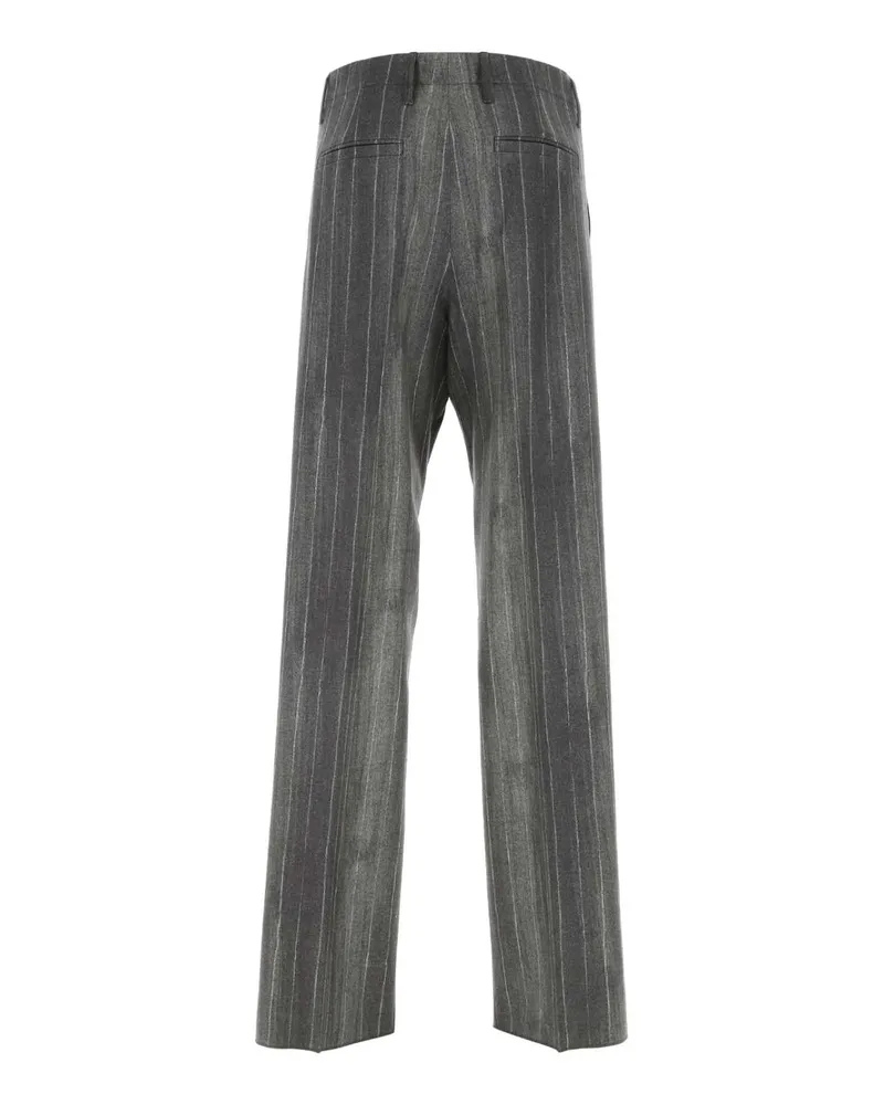 Versace Men's Printed Wool Pant 5b040 Exterior: Virgin Pantaloni Trousers Gray